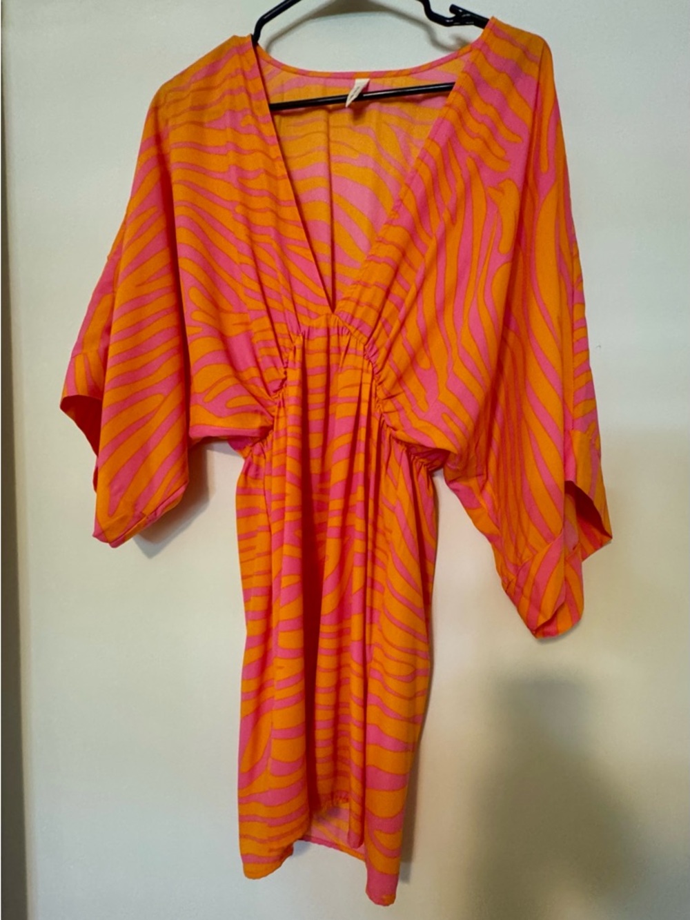 Tyche Orange and Pink Zebra-Print Dress